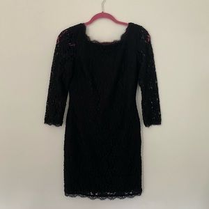 Adrianna Papell Black Lace Cocktail Dress